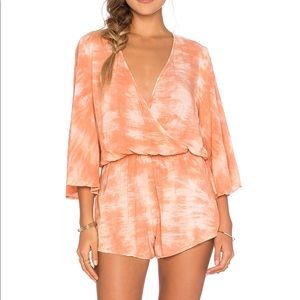 Blue life wild & free romper xs orange tie dye